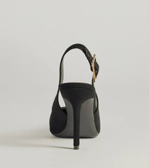 Classically Chic Buckle Slingback Pumps
