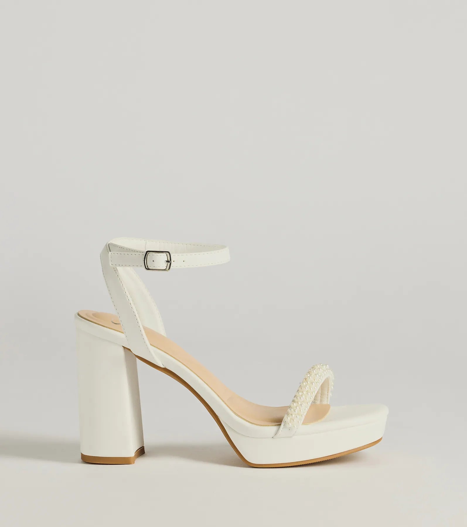 Another Status Faux Pearl Platform Heels