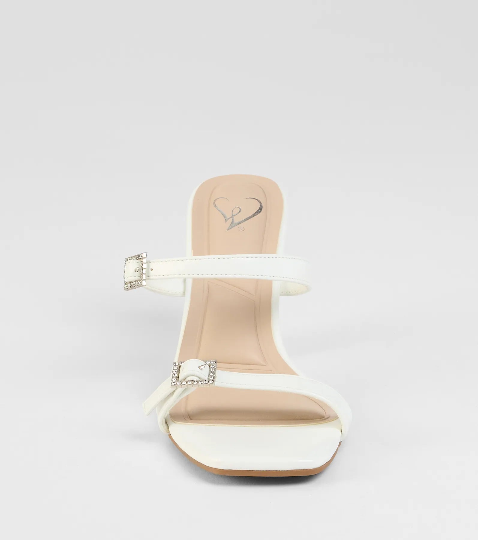 On The Down Low Rhinestone Buckle Mules