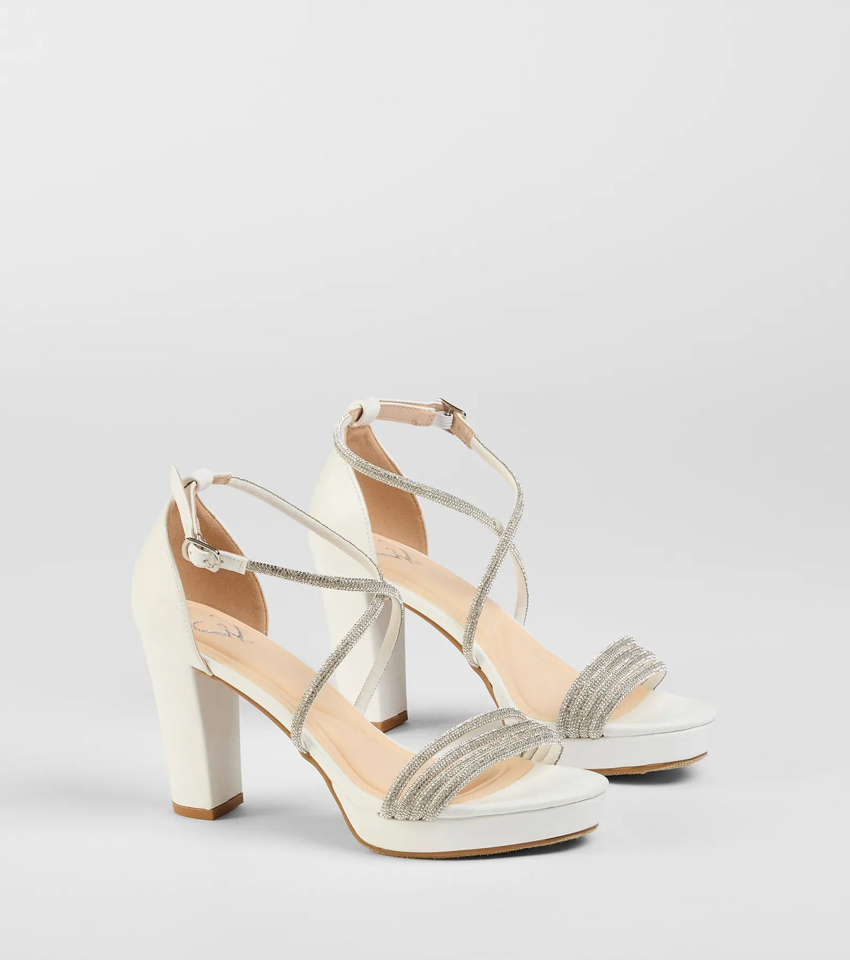 Night Shimmer Rhinestone Platform Block Heels