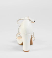 Night Shimmer Rhinestone Platform Block Heels