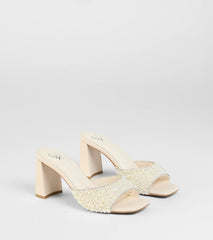 Classy And Cute Faux Pearl Block Heels