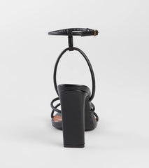 So Elegant Twist Strappy Block Heels