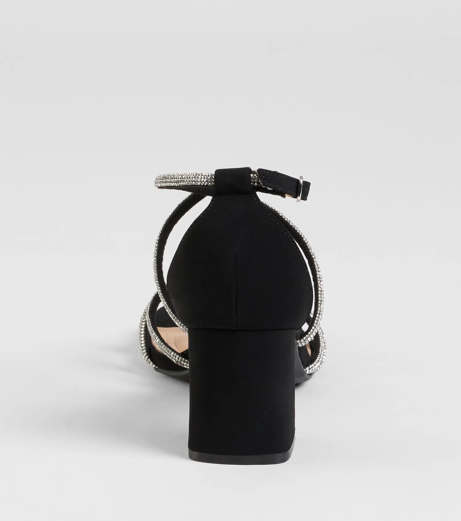 A-List Glam Rhinestone Strappy Block Heels