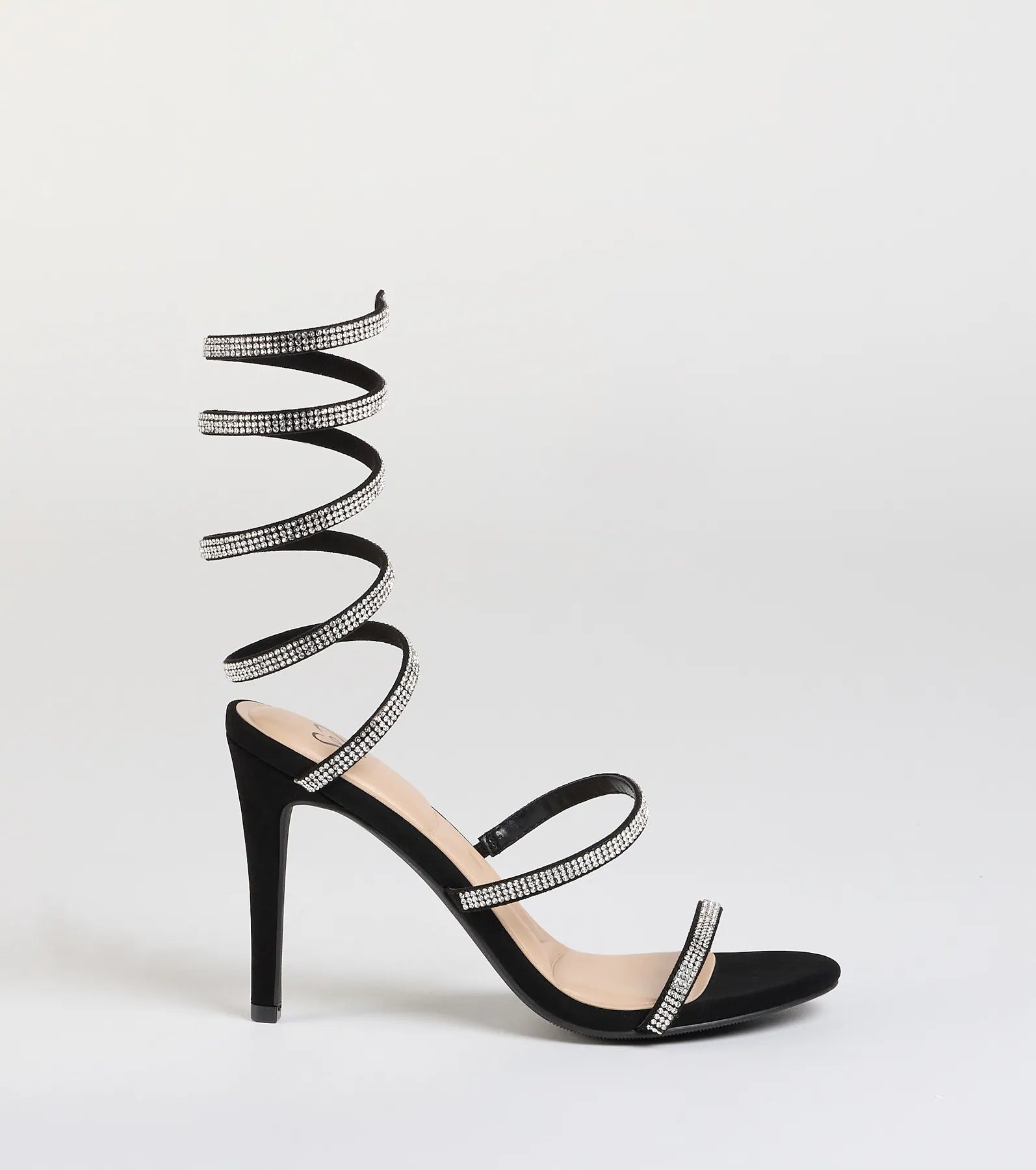 Girly Vibes Rhinestone Spiral Heels