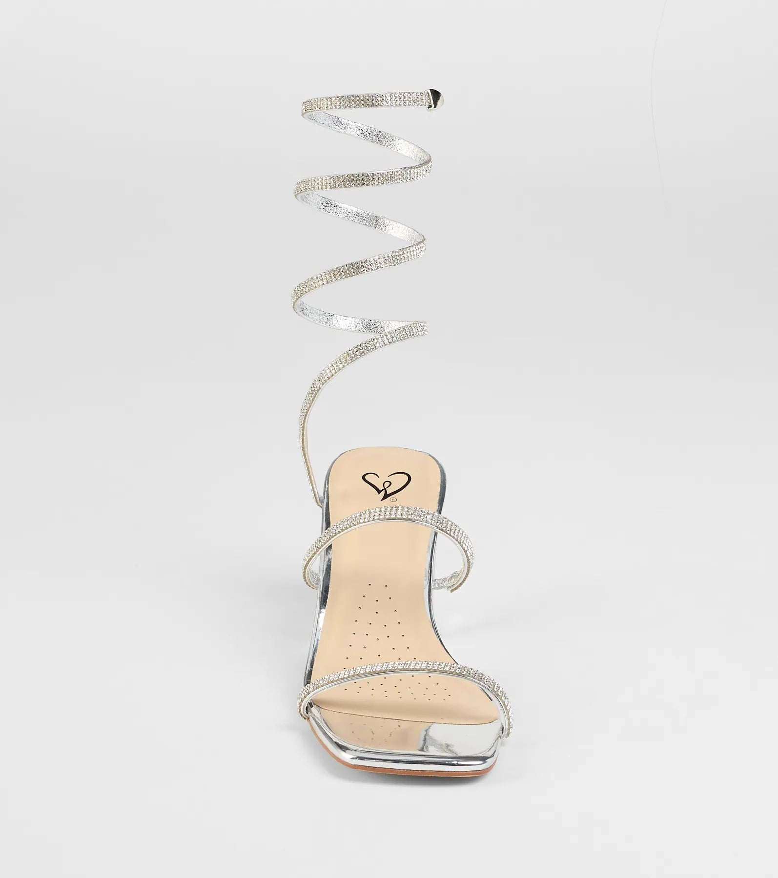 Sparkle And Shine Rhinestone Spiral Block Heels