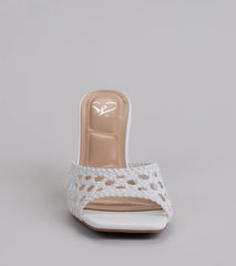 All Kinds Of Sweet Woven Stiletto Mules