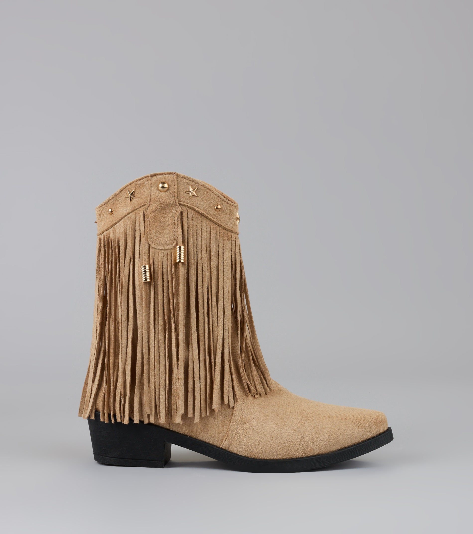 Fringe Flirt Studded Cowboy Boots