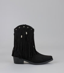 Fringe Flirt Studded Cowboy Boots