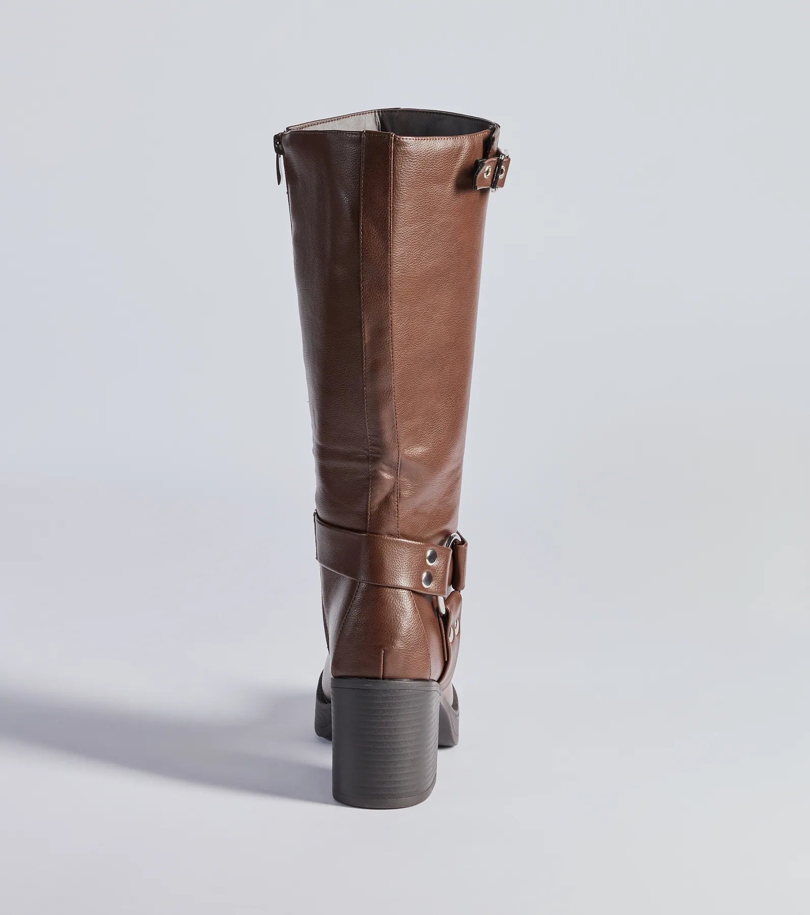 Sleek Strut Under-The-Knee Moto Boots