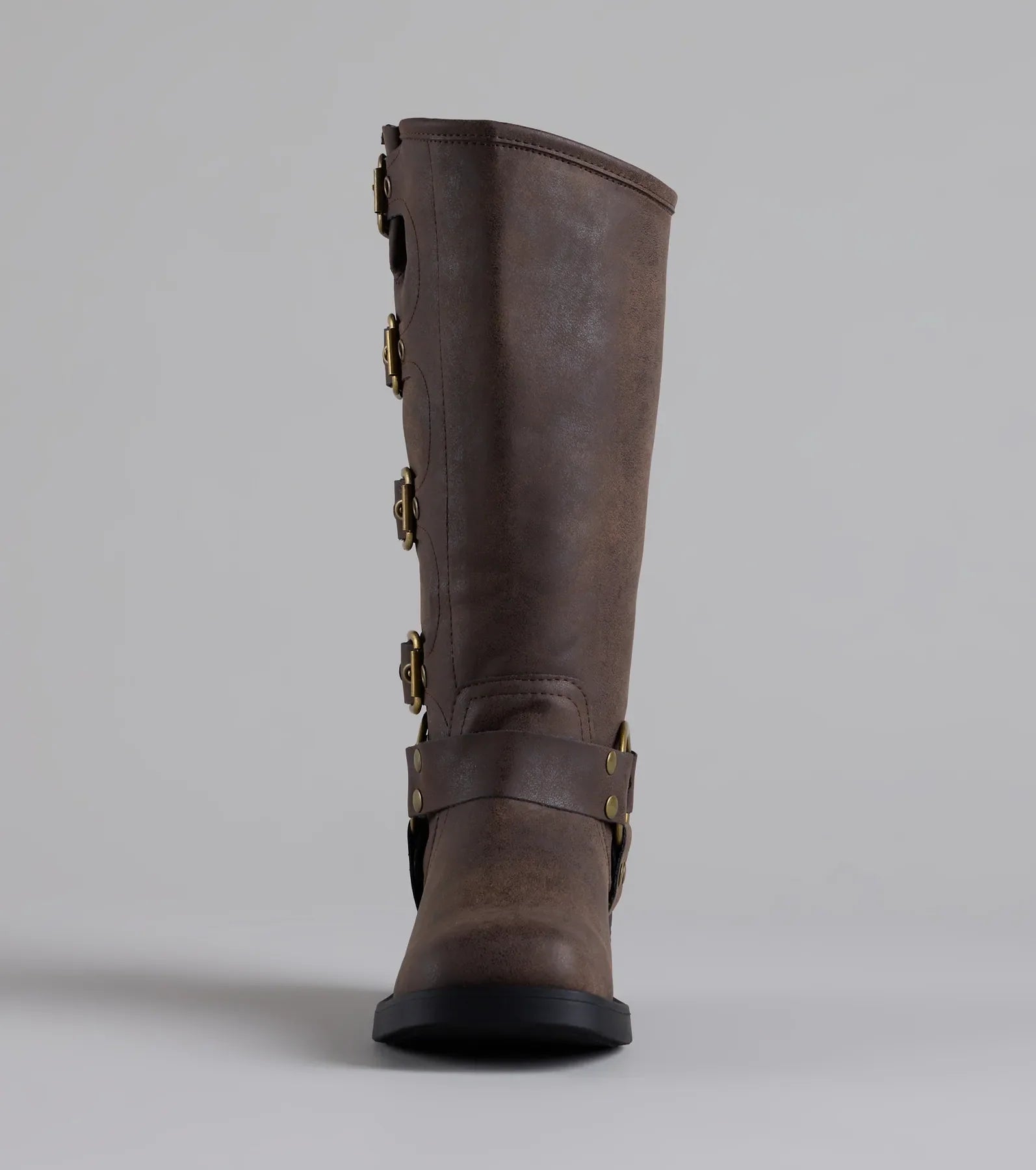 Totally Edgy Buckled Square Toe Boots