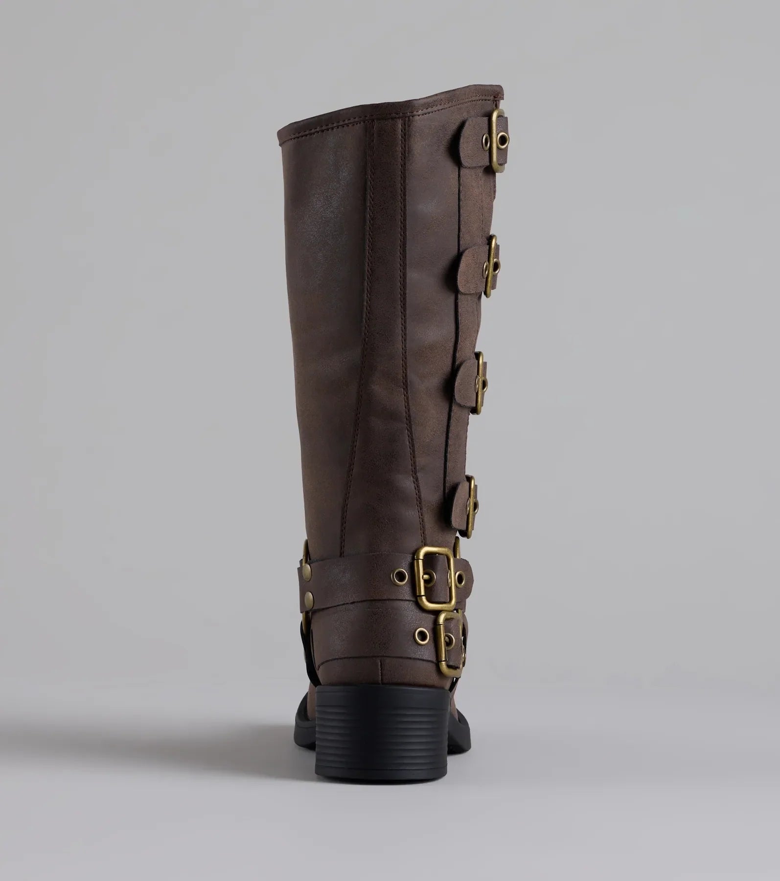Totally Edgy Buckled Square Toe Boots