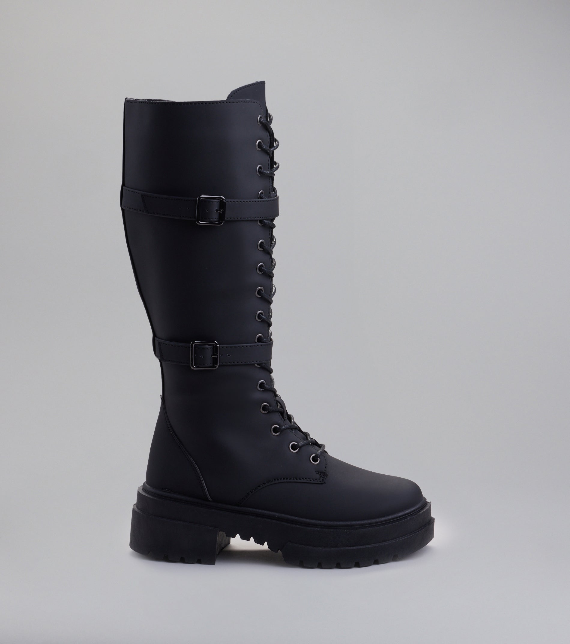 Serve and Slay Under The Knee Combat Boots