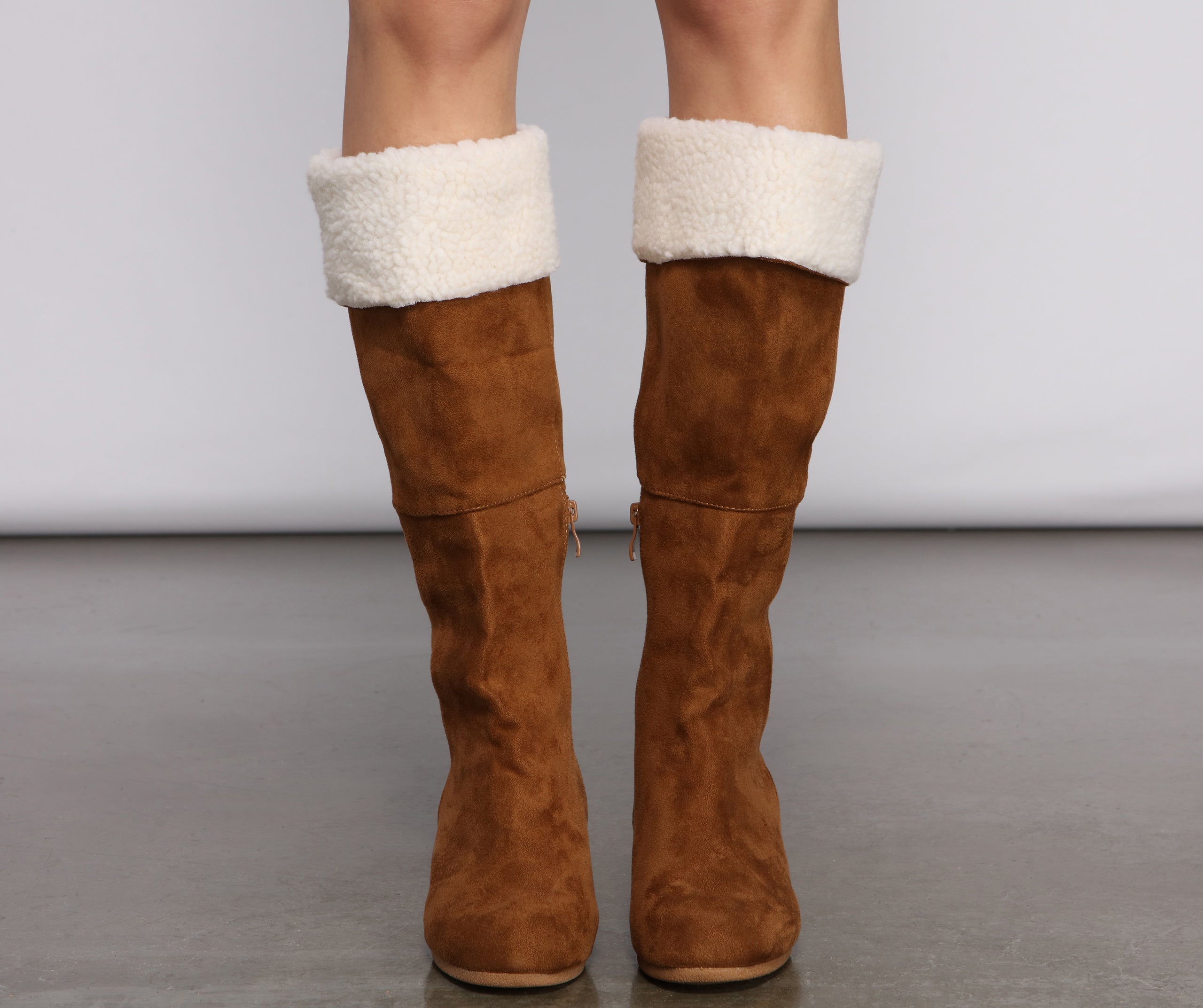 Cozy Vibes Sherpa Lined Wedge Heel Boots