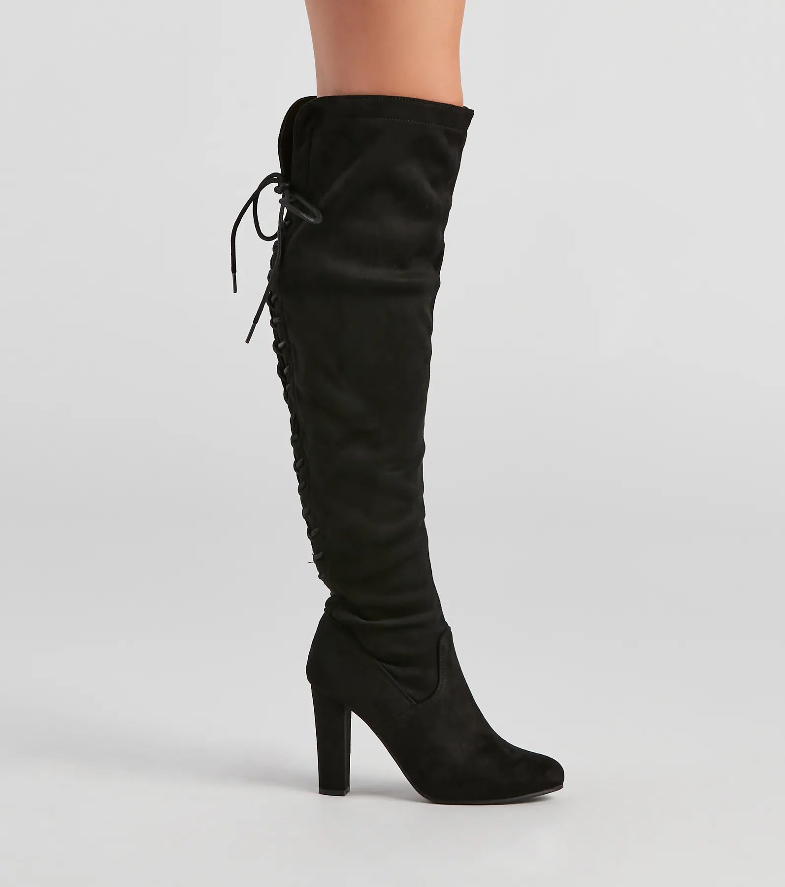 So Chic Over-The-Knee Lace Up Boots
