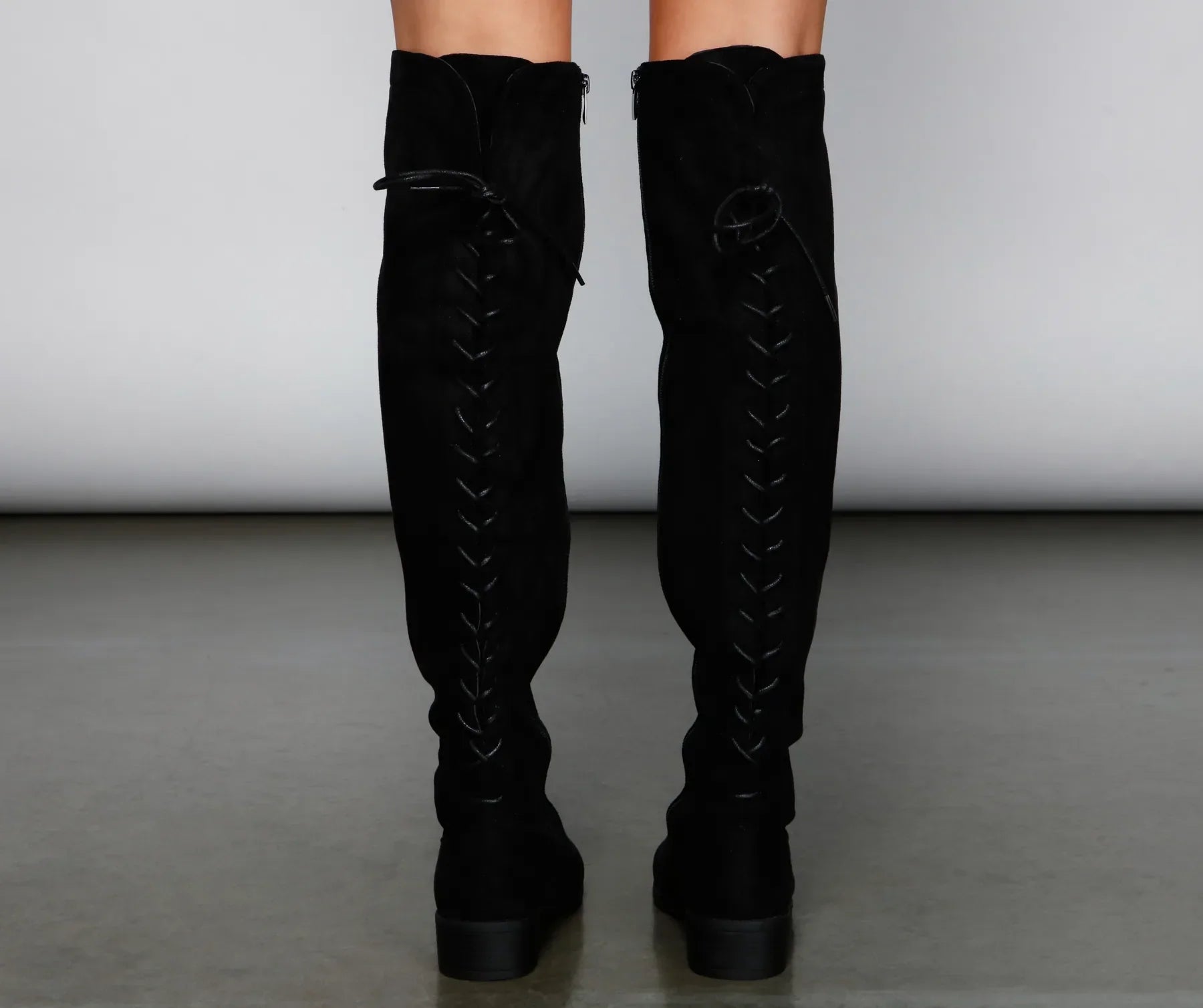 Walk It Out Faux Suede Lace Up Boots