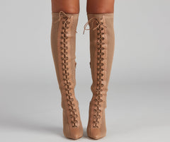 Elevated And Trendy Lace-Up Stiletto Boots