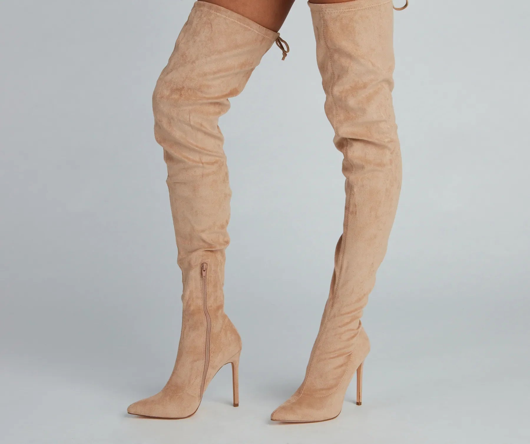 Raising The Bar Faux Suede Stiletto Boots