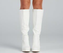 Retro Flair Below-The-Knee Platform Boots