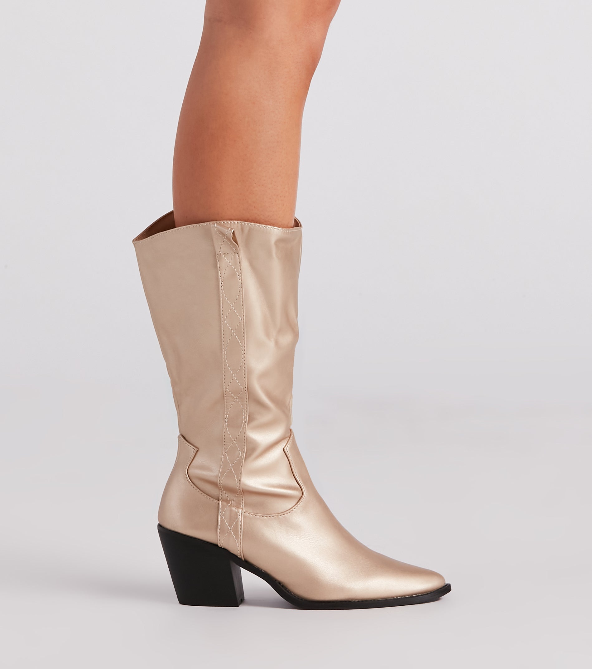 Western Glam Chrome Cowboy Boots