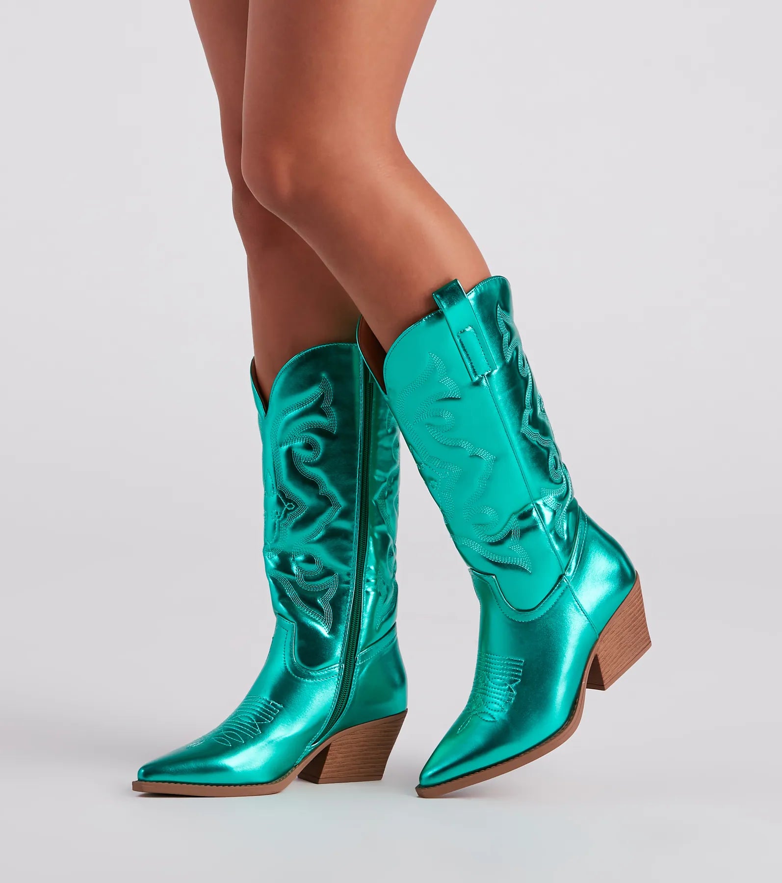 Western Shine Metallic Cowboy Boots