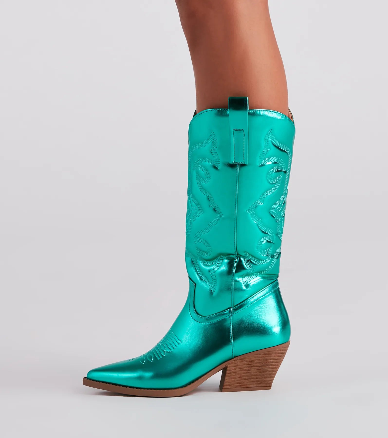 Western Shine Metallic Cowboy Boots