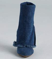 Not A Drill Denim Foldover Boots