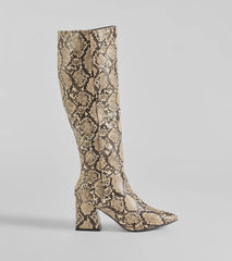 Sassy Slither Under-The-Knee Snake Boots