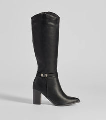 Strut The Streets Under-The-Knee Faux Leather Boots