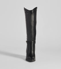 Strut The Streets Under-The-Knee Faux Leather Boots