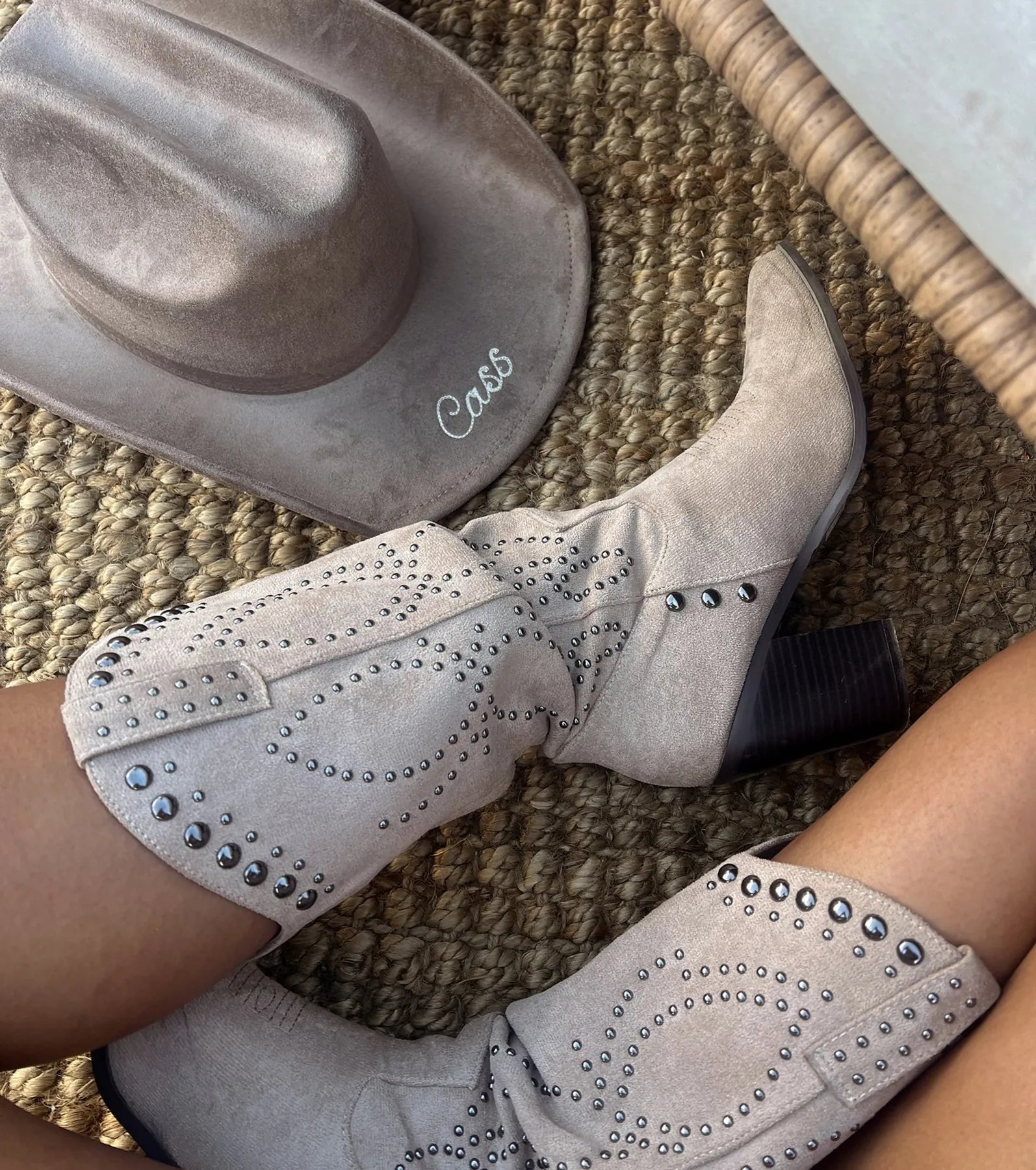 Moving Along Studded Cowboy Boots