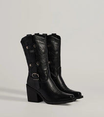 Homestead Chic Western Faux Leather Boots
