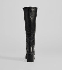 Chic Strides Faux Leather Under-The-Knee Boots