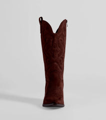 Country Threads Western Microsuede Cowboy Boots