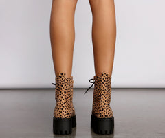 Fierce And Fab Faux Suede Combat Boots