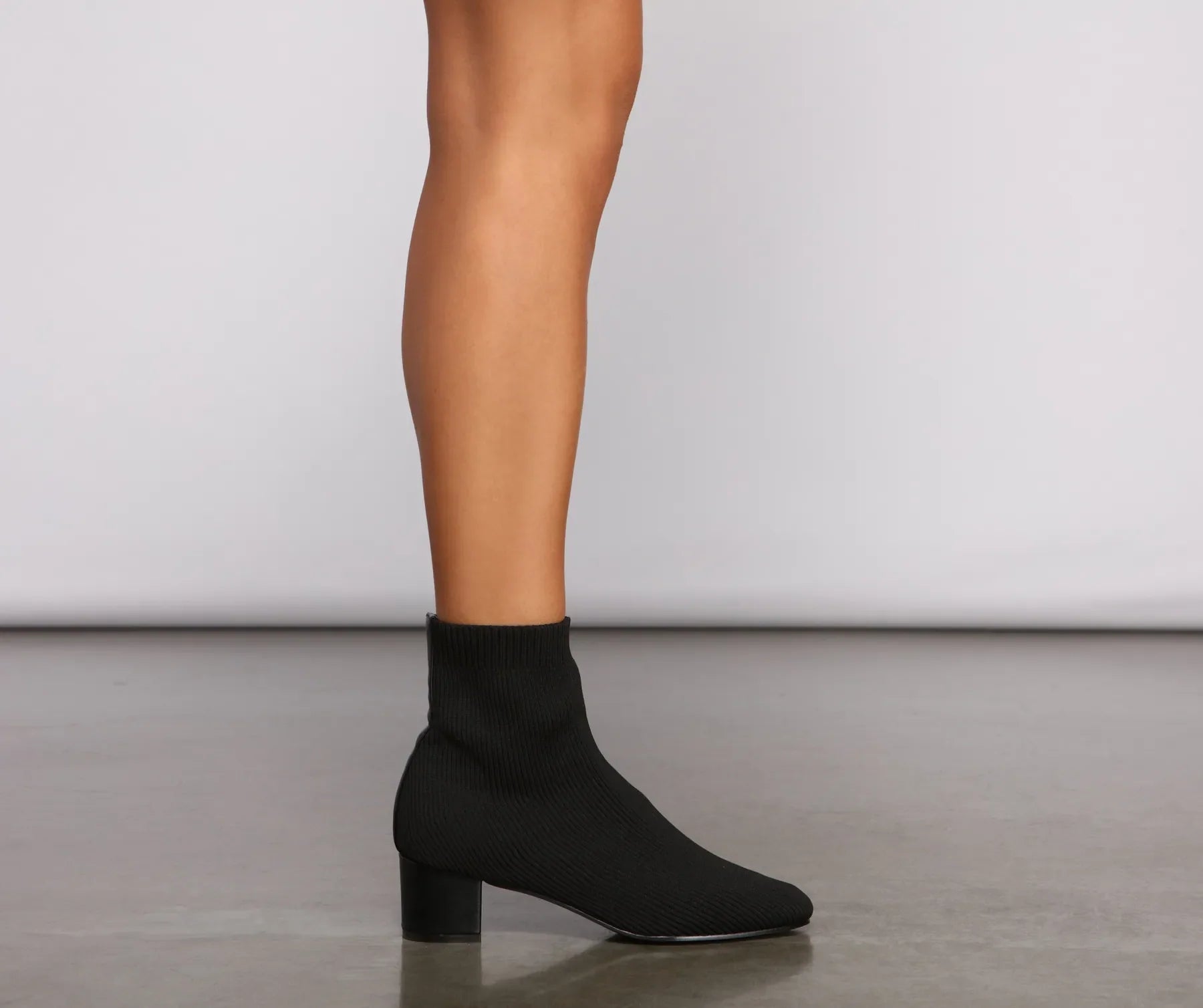 The Right Knit Block Heel Booties