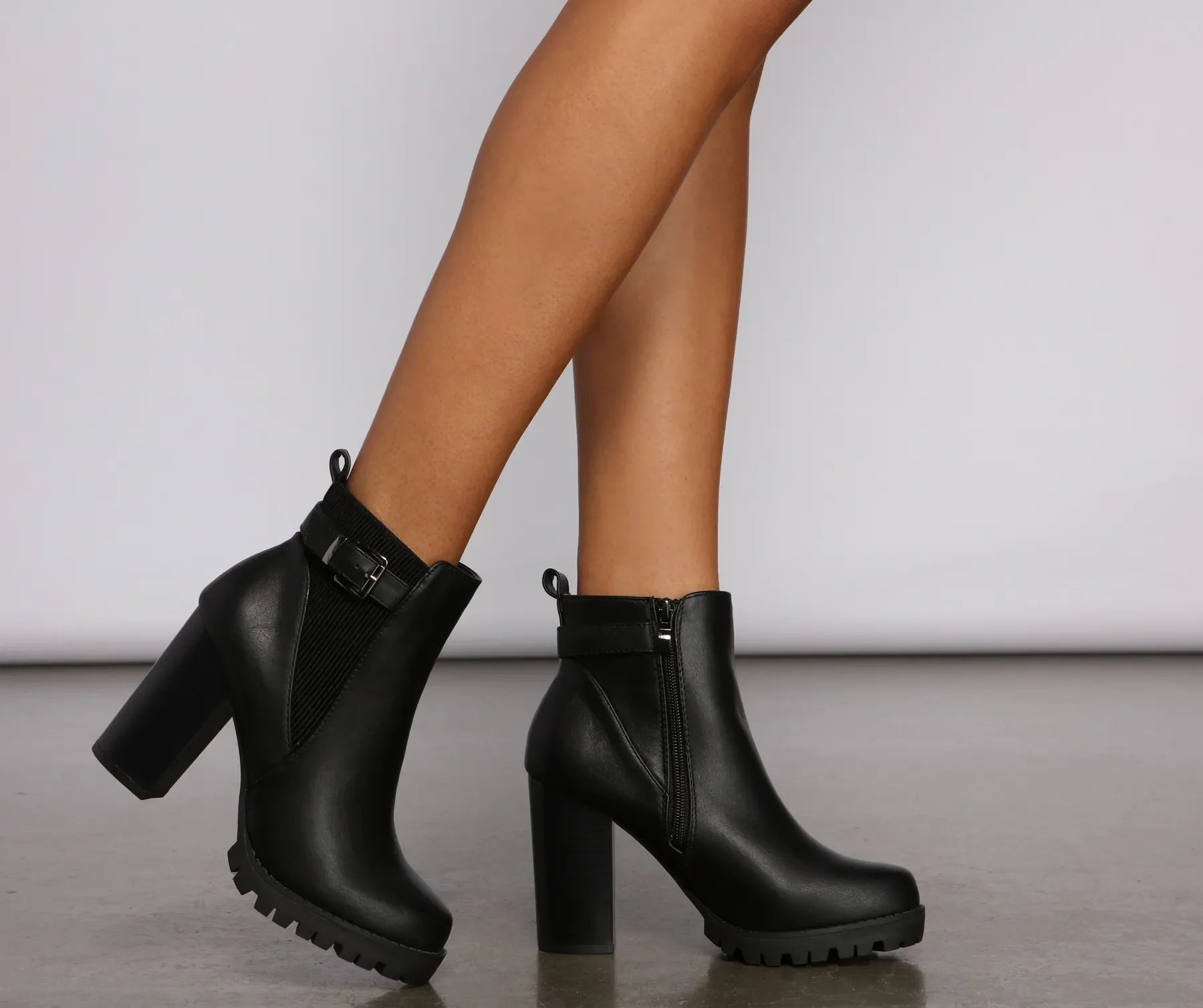 Wild N' Free Faux Leather Lug Booties