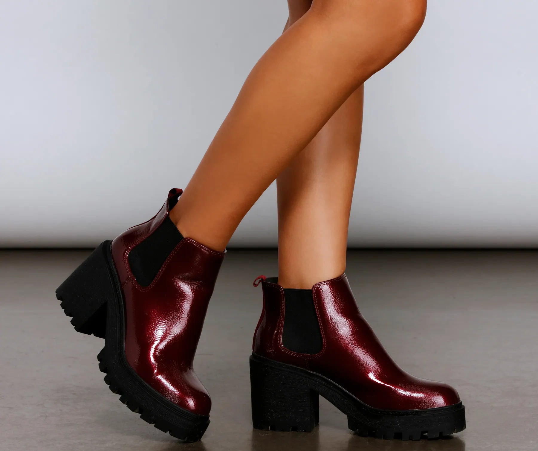 A Trendy Vibe Lug Sole Booties