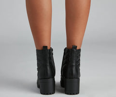 Everyday Edgy Lace-Up Booties