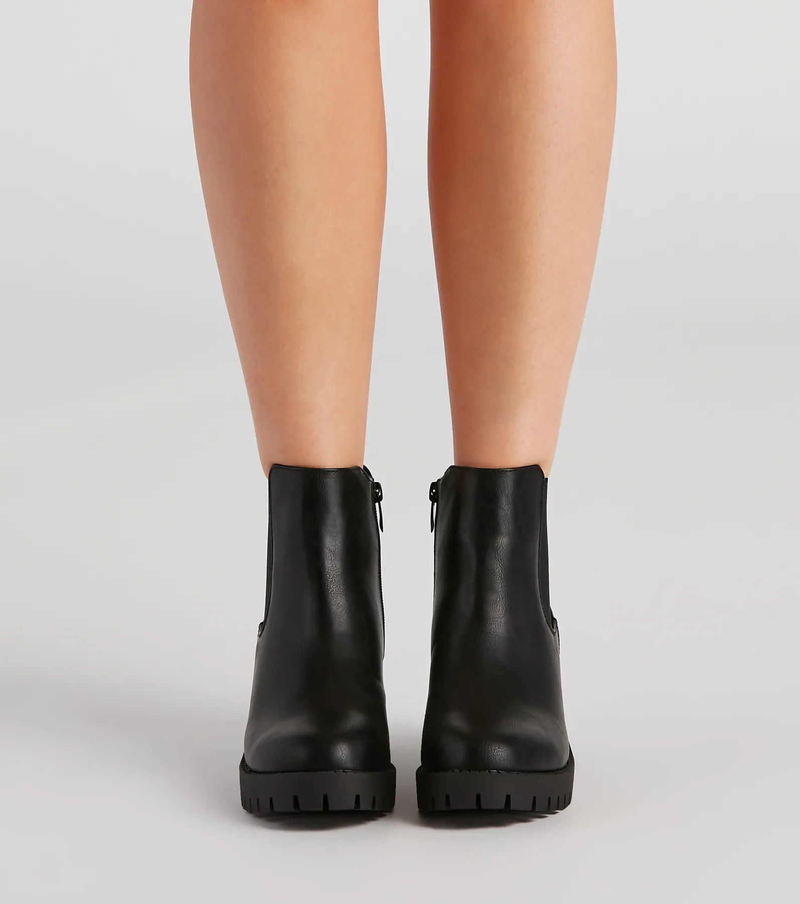 Femme Edge Platform Lug Booties