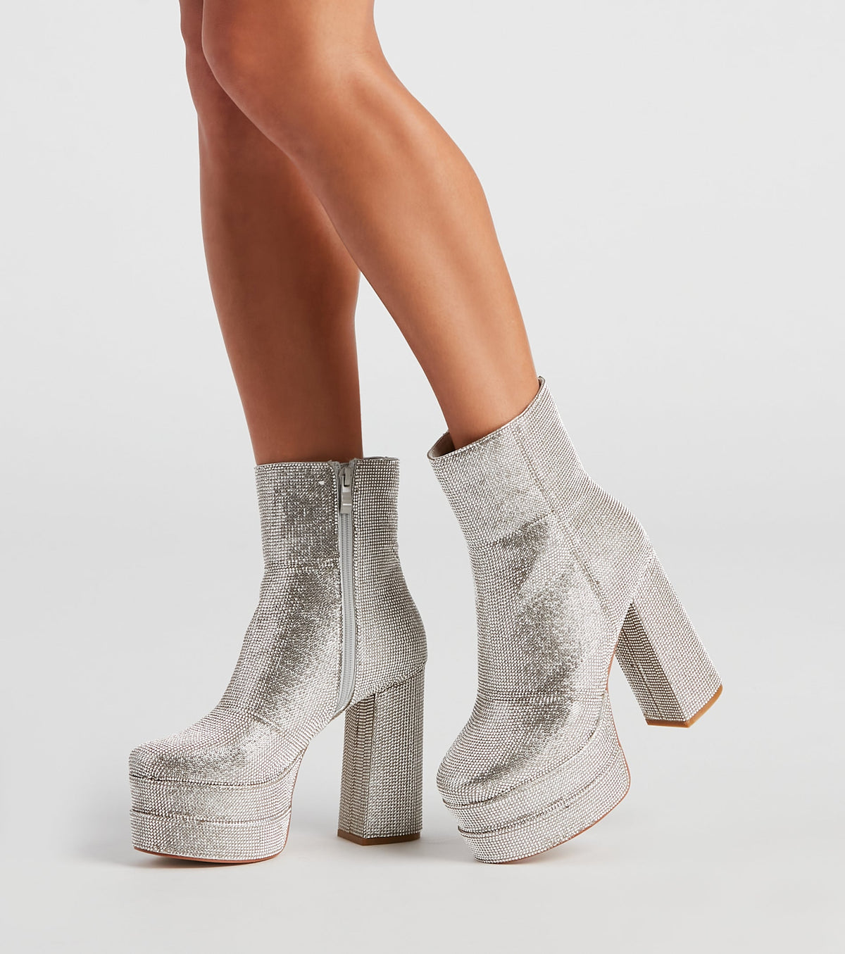 Retro Gal Rhinestone Heel Booties