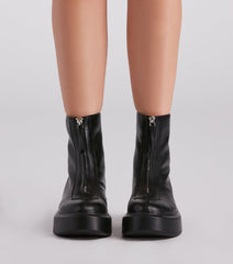 Add Some Edge Zip-Up Platform Booties