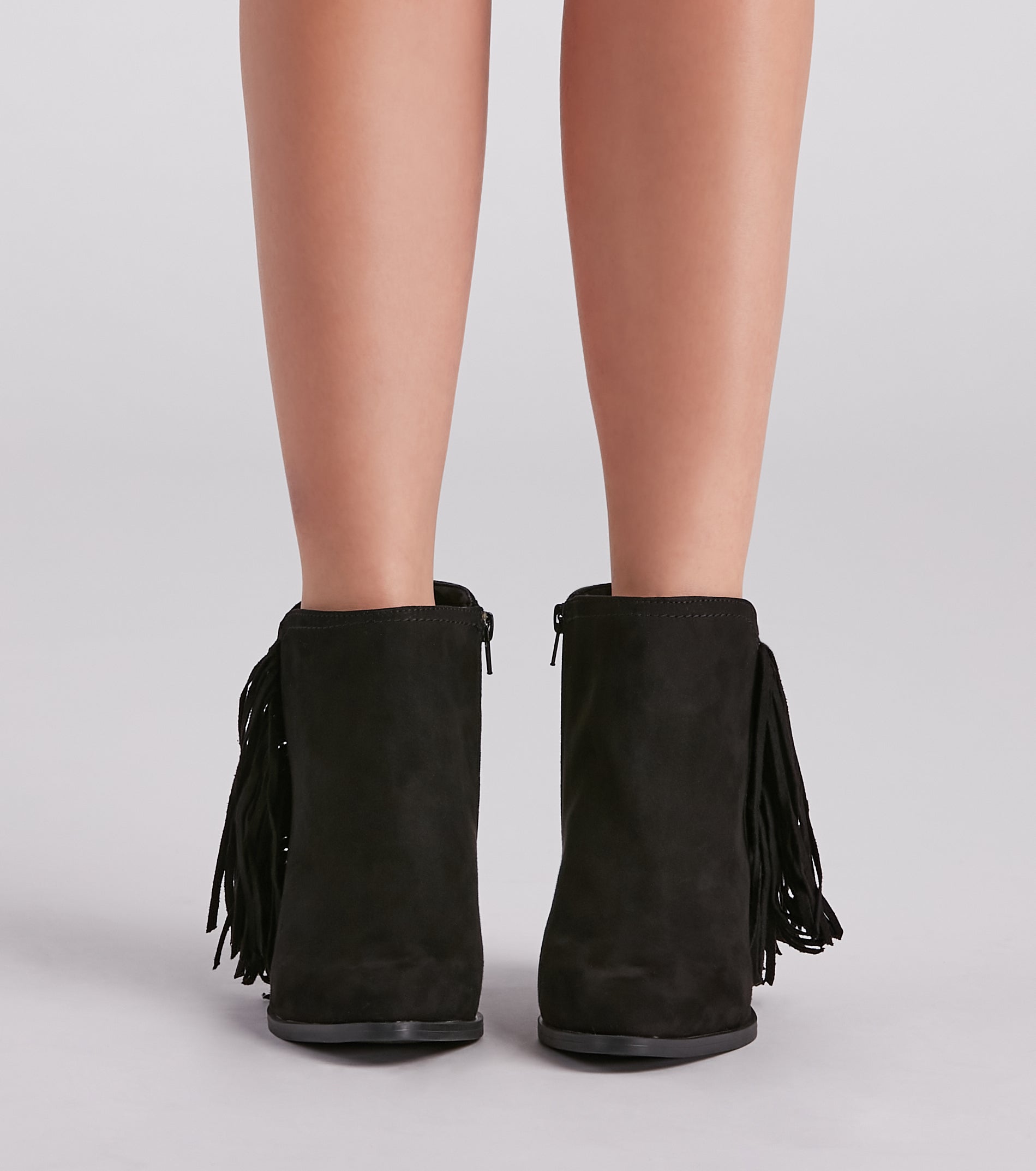 Trendy Strut Fringe Ankle Booties