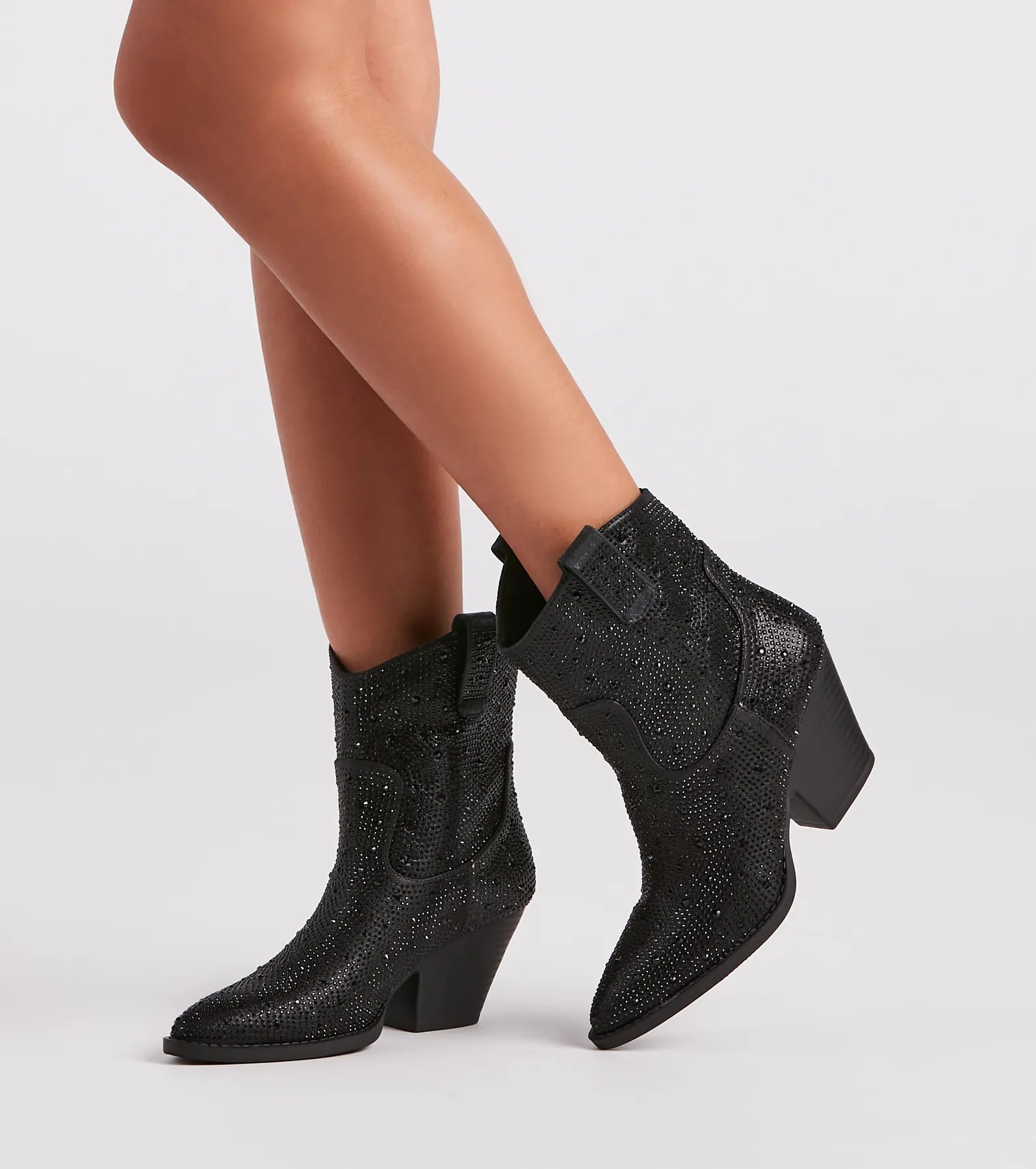 Glitzy Rhinestone Western Booties