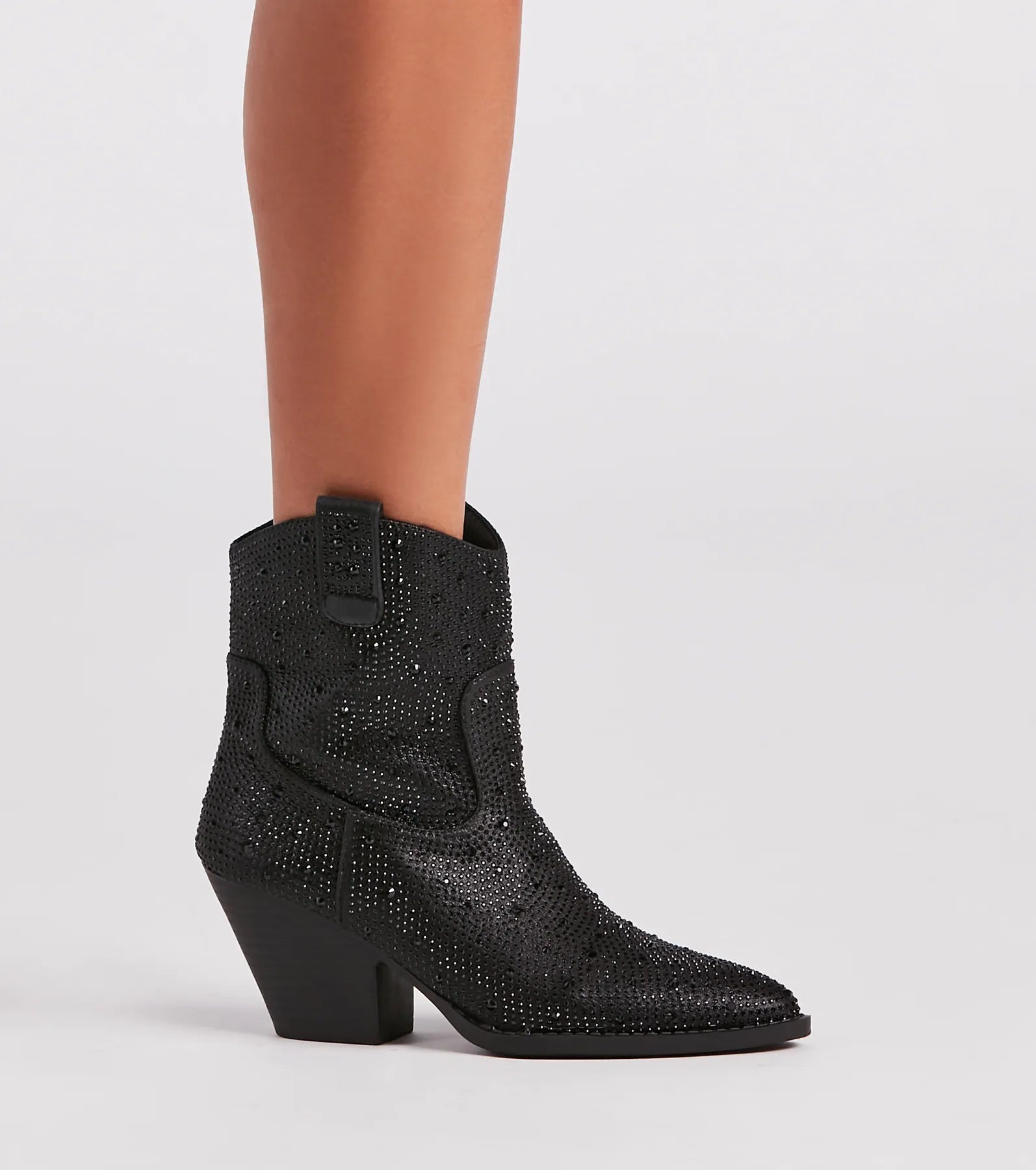 Glitzy Rhinestone Western Booties