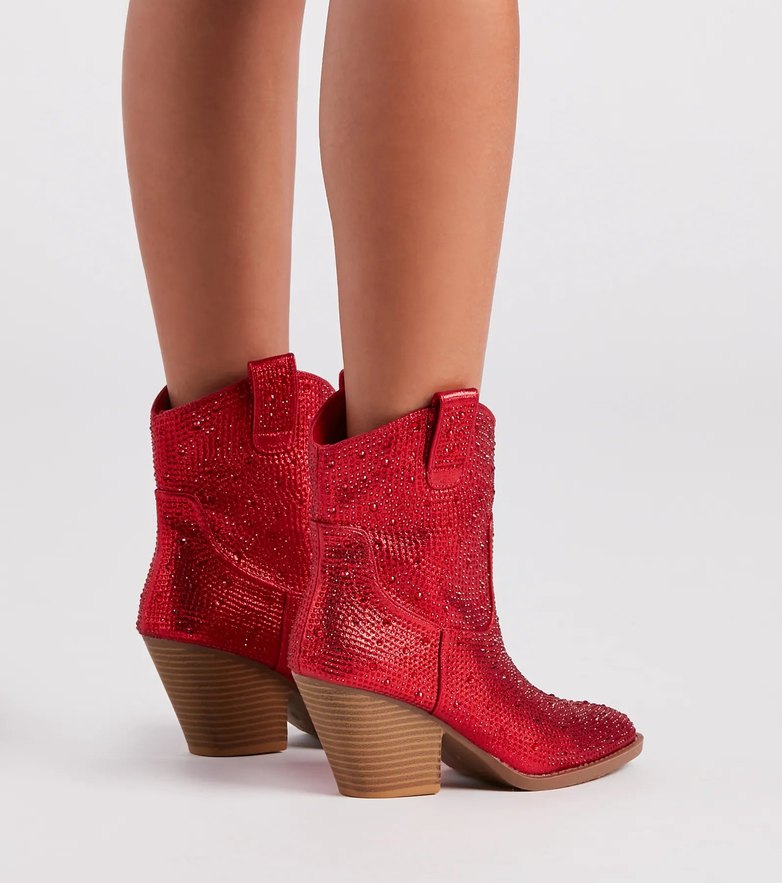 Glitzy Rhinestone Western Booties
