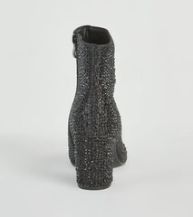 Glamorous Era Iridescent Rhinestone Booties