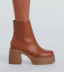 Show Up Platform Block Heel Booties