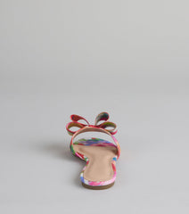 Bow And Tell Floral Slide Sandals