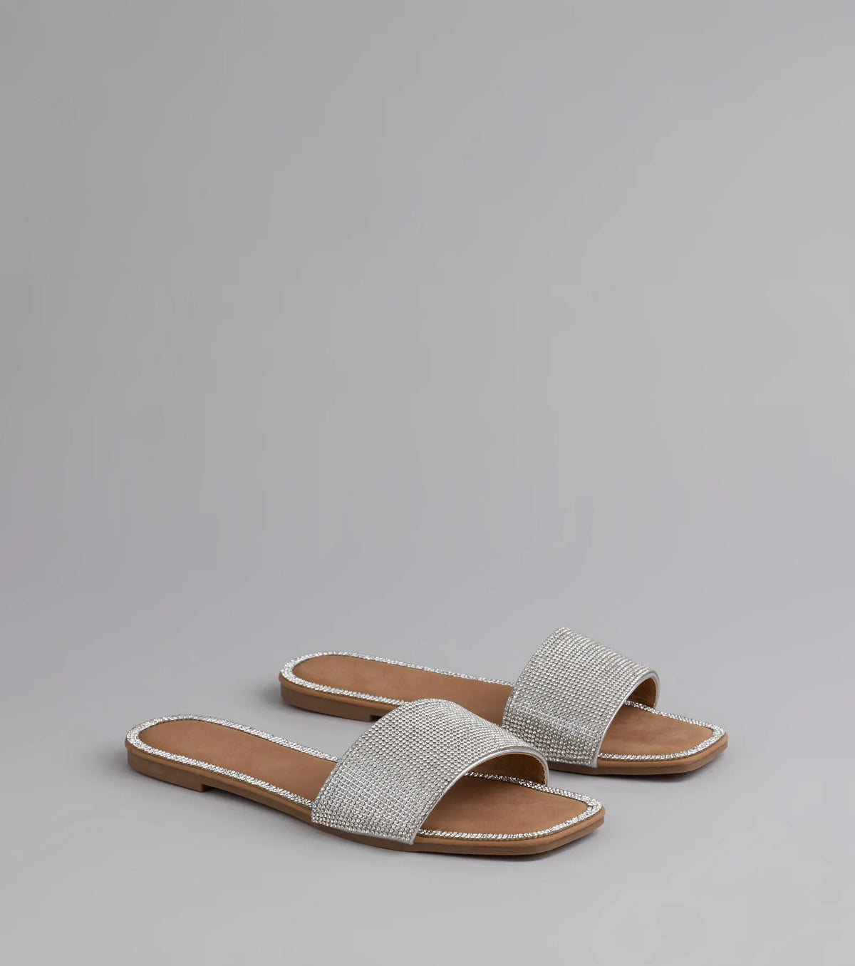 Dazzle Me Rhinestone Square Toe Sandals